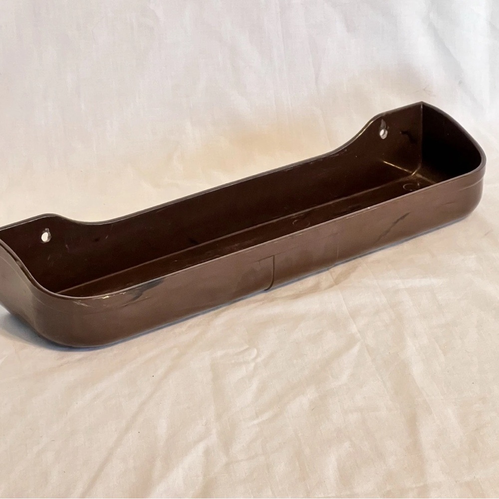 Vintage Sewing Machine Cabinet Door Brown Tray for Accessories Notions Spools